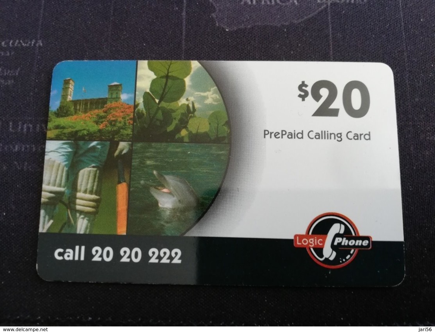 BERMUDA  $20,-  BERMUDA    LOGIC  CALL 2020222    PREPAID CARD  Fine USED  **1246** - Bermuda