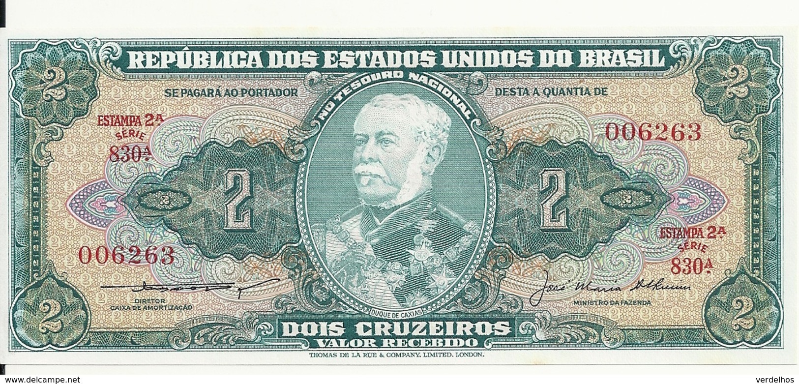 BRESIL 2 CRUZEIROS ND1956-58 UNC P 157A B - Brazil