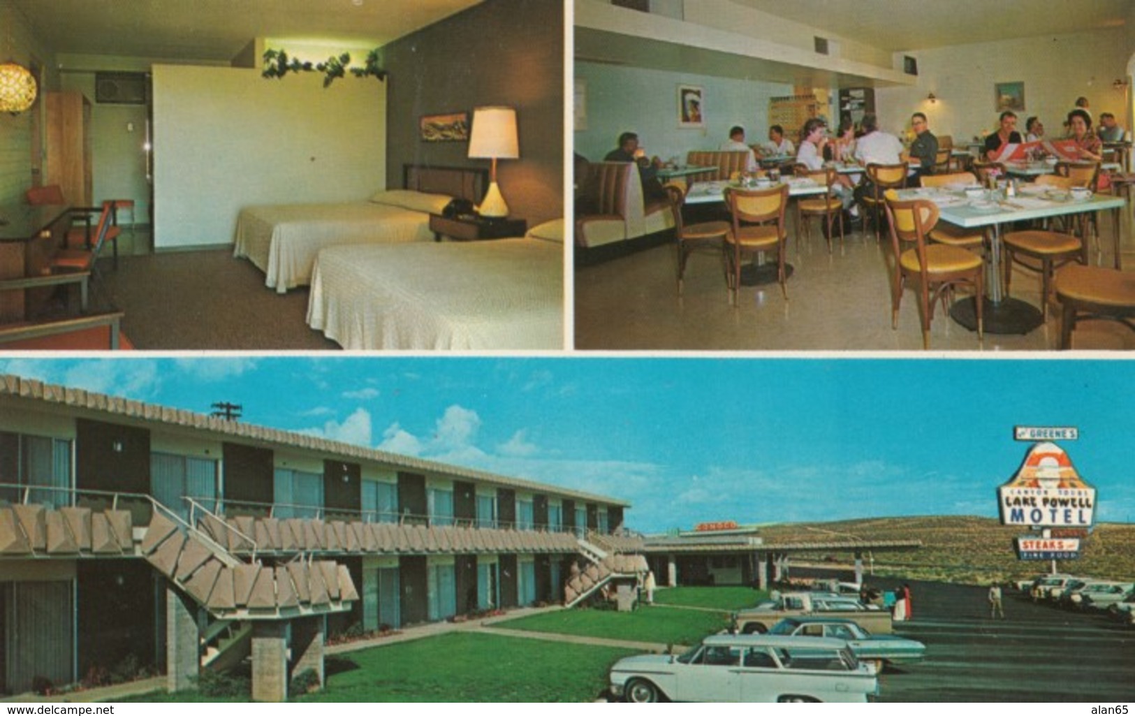 Wahweap Junction Arizona, Lake Powell Motel, Lodging Interior Views, Near Glen Canyon Dam, C1960s Vintage Postcard - Lake Powell