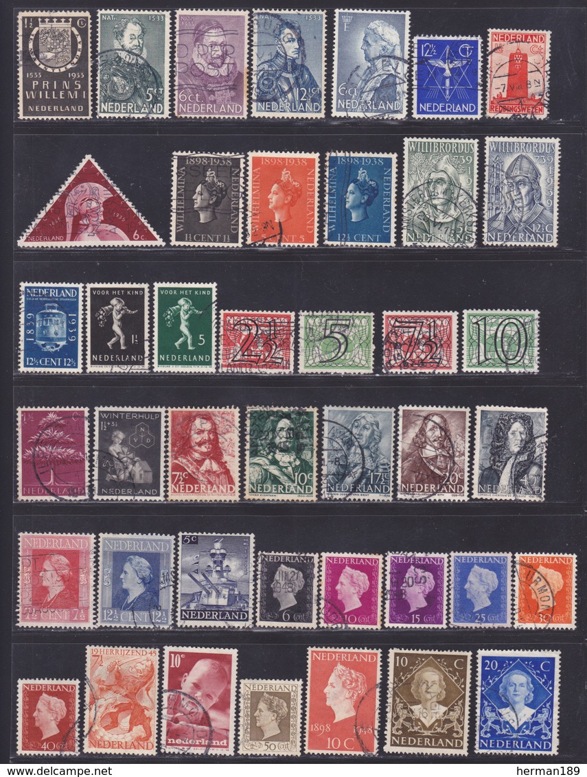 PAYS-BAS, NEDERLAND LOT TIMBRES °/Used, Oblitérés, Etats Divers, (Lot 1379) - Collections