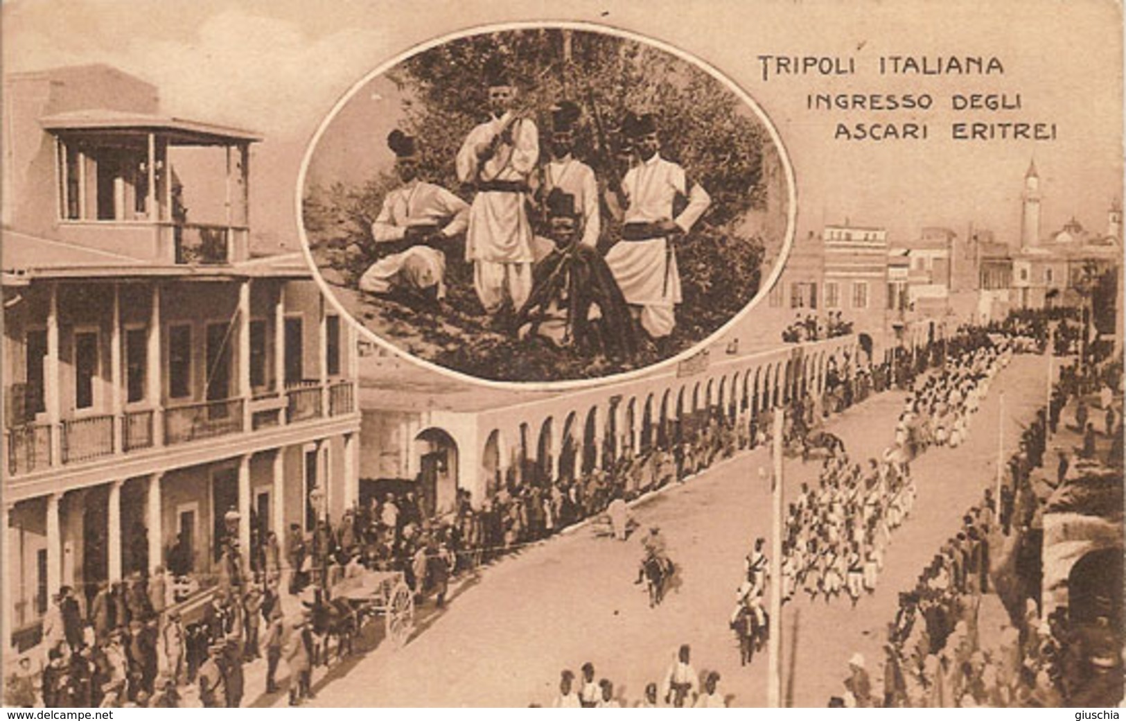 (CM).Tripoli Italiana.Ingresso Degli Ascari Eritrei.F.to Piccolo.Viaggiata - Altre Guerre