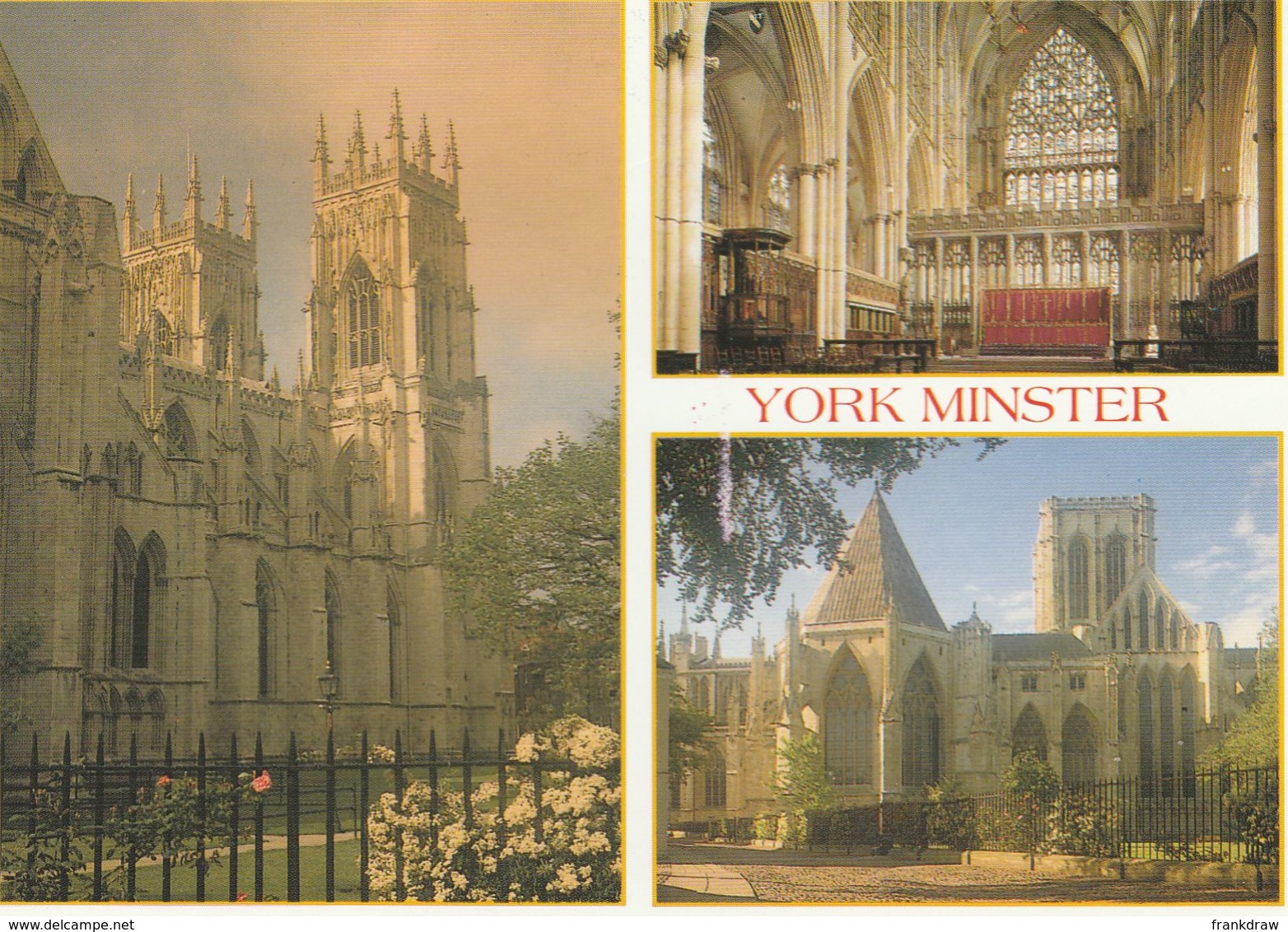 Postcard - York Minster Three Views Card No.c15000 Posted 2nd Oct 00 Very Good - Non Classés