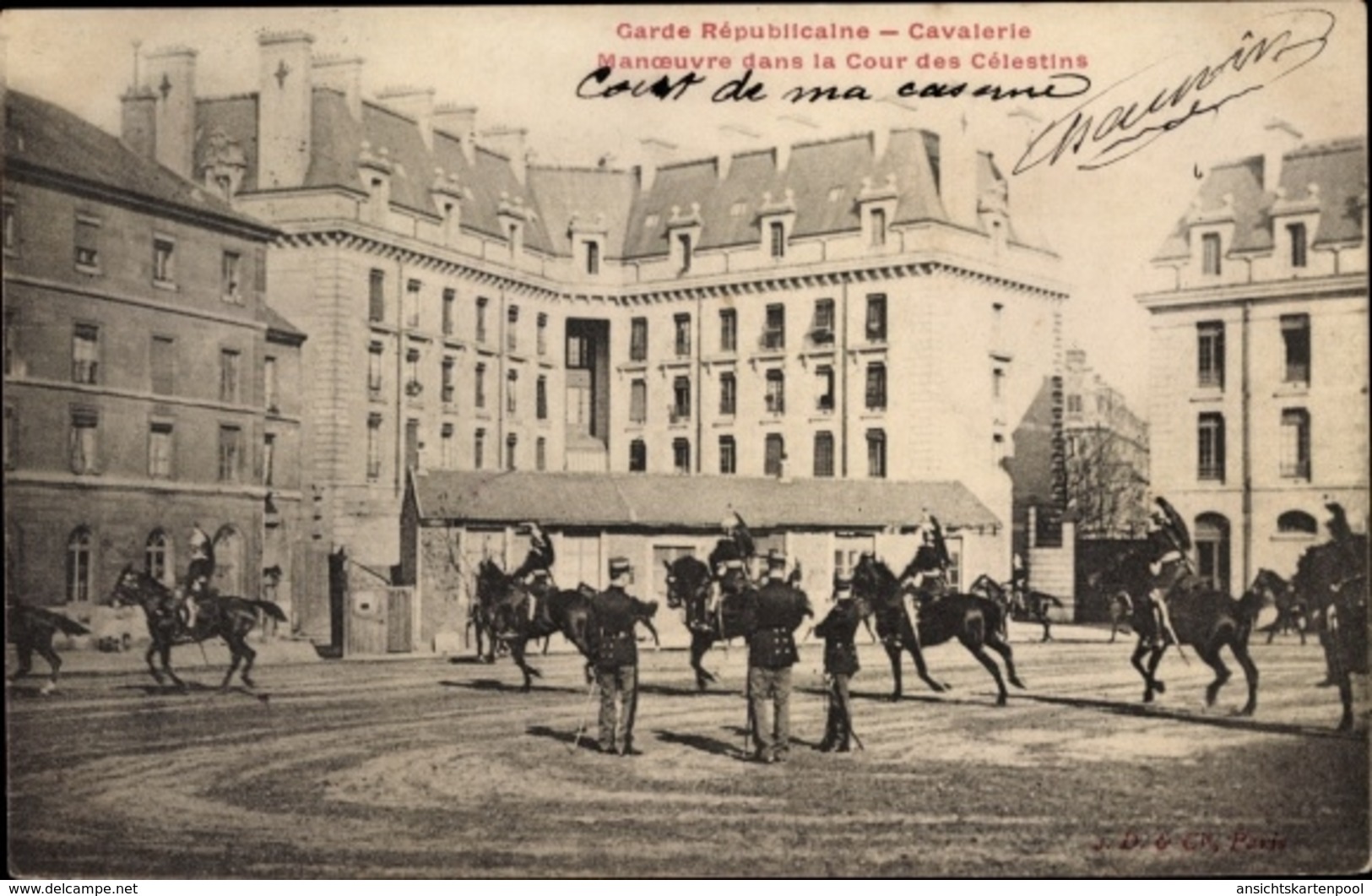 Cp Paris IV., Garde Republicaine, Cavalerie, Manoeuvre Dans La Cour Des Celestins - Autres & Non Classés