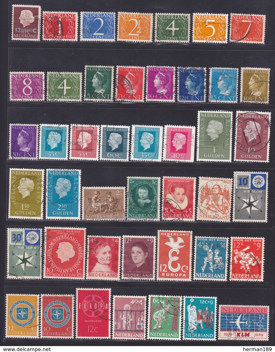 PAYS-BAS, NEDERLAND LOT TIMBRES °/Used, Oblitérés, Etats Divers, (Lot 1381) - Verzamelingen