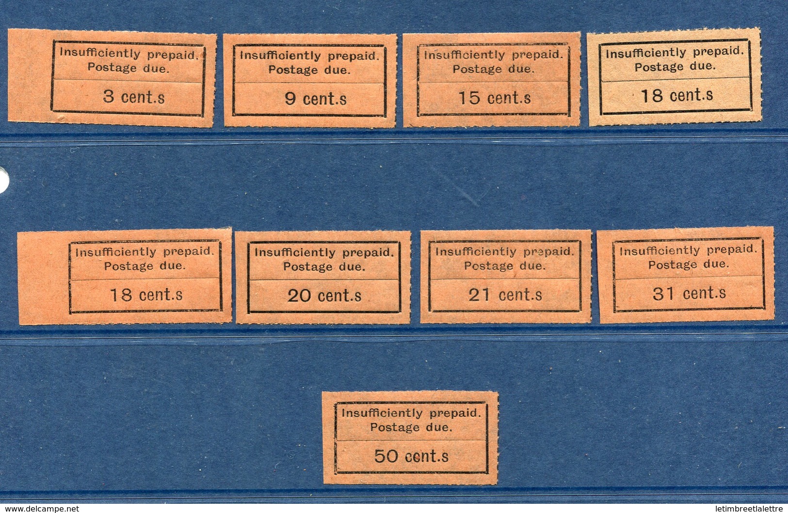 ⭐ Zanzibar - Taxe - N° 3B à 13B * - Neuf Avec Charnière - Erreur : Cent.S - RARE ⭐ - Zanzibar (...-1963)