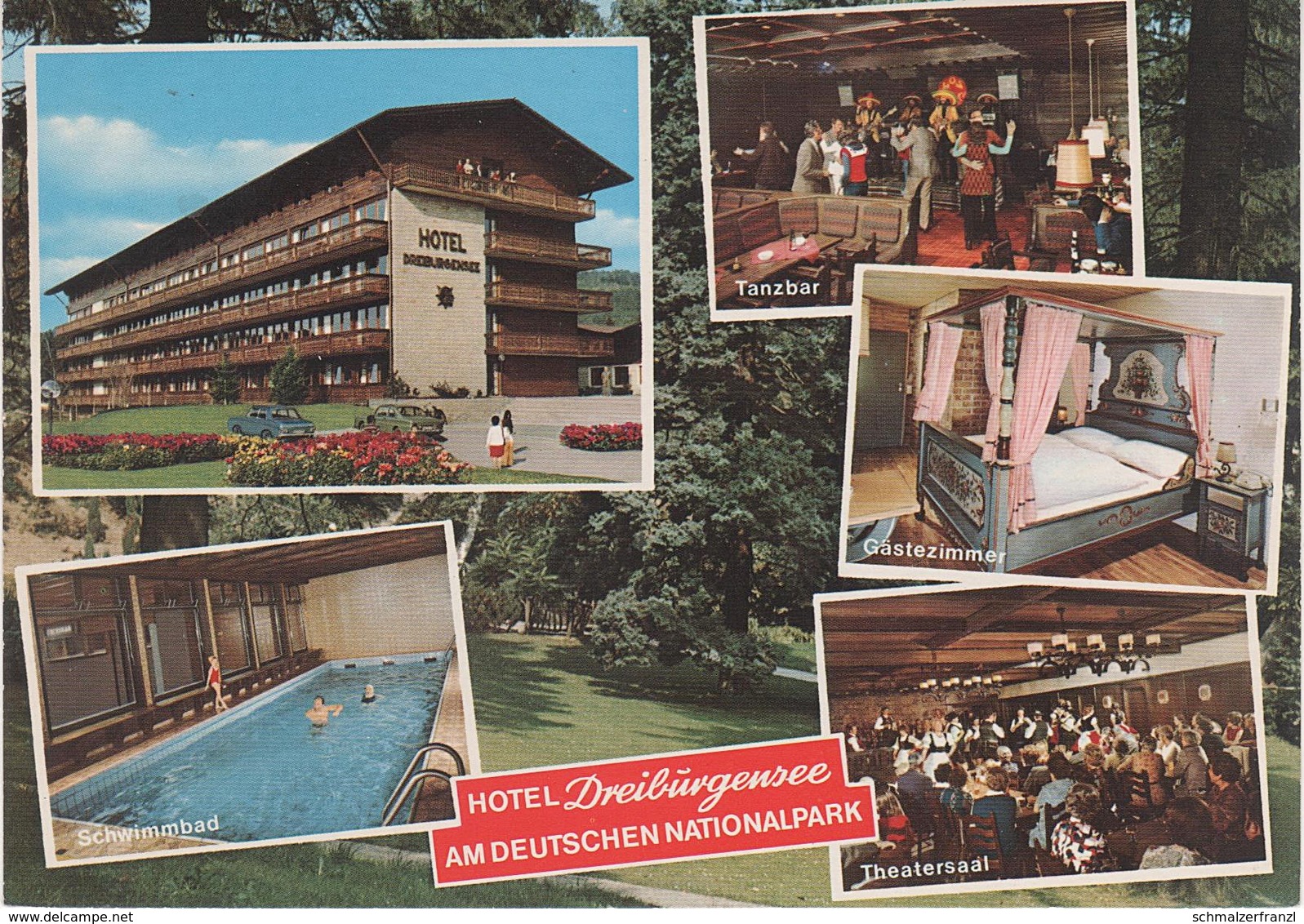 AK Tittling Ferien Hotel Dreiburgensee A Loderhof Thurmansbang Bayerischer Wald Stempel Flugpost Berlin Zürich 1976 - Freyung