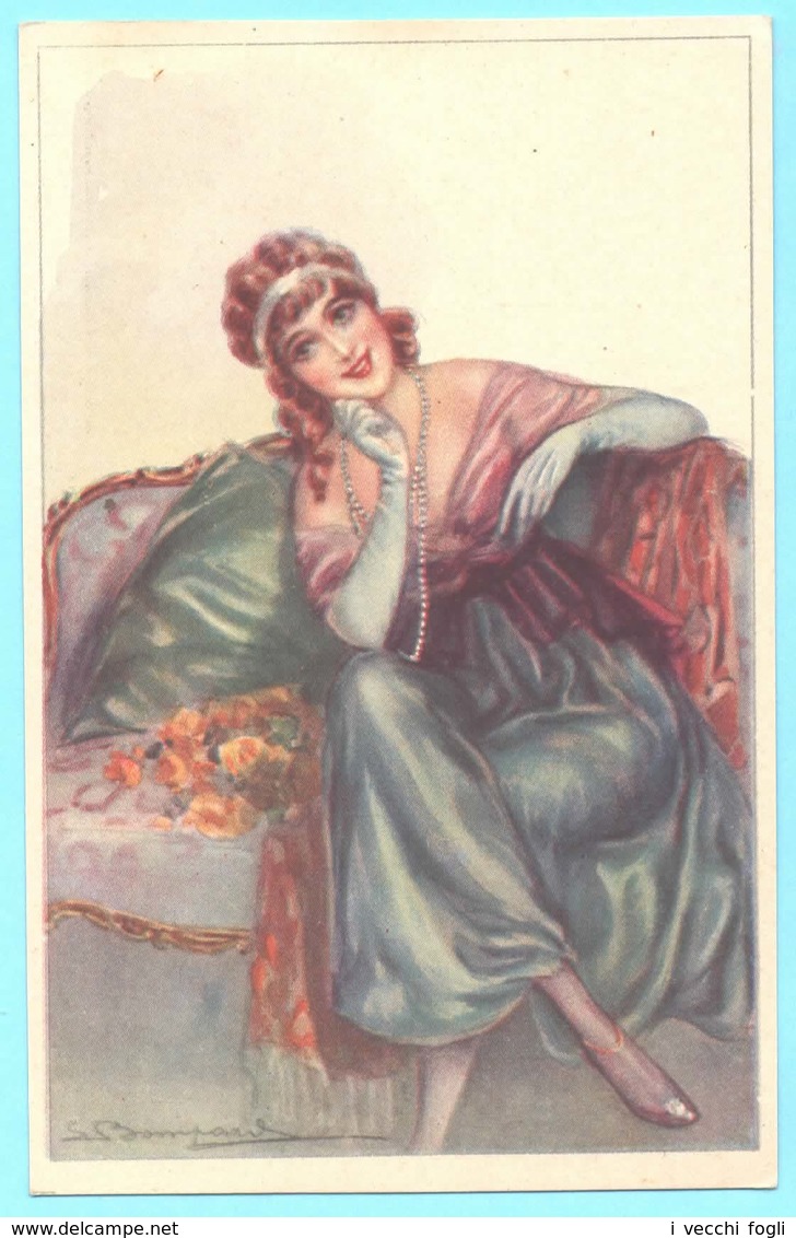 CPA Carte Postale, Cartolina Postale. Bompard. Donnina, Jeune Femme Sur Le Divan. Art Déco, Années 1920 - Bompard, S.