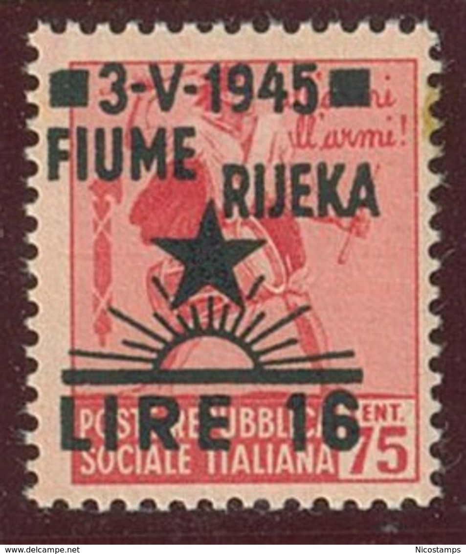 ITALIA - OCC. JUGOSLAVA DI FIUME SASS. 21 NUOVO - Occ. Yougoslave: Fiume