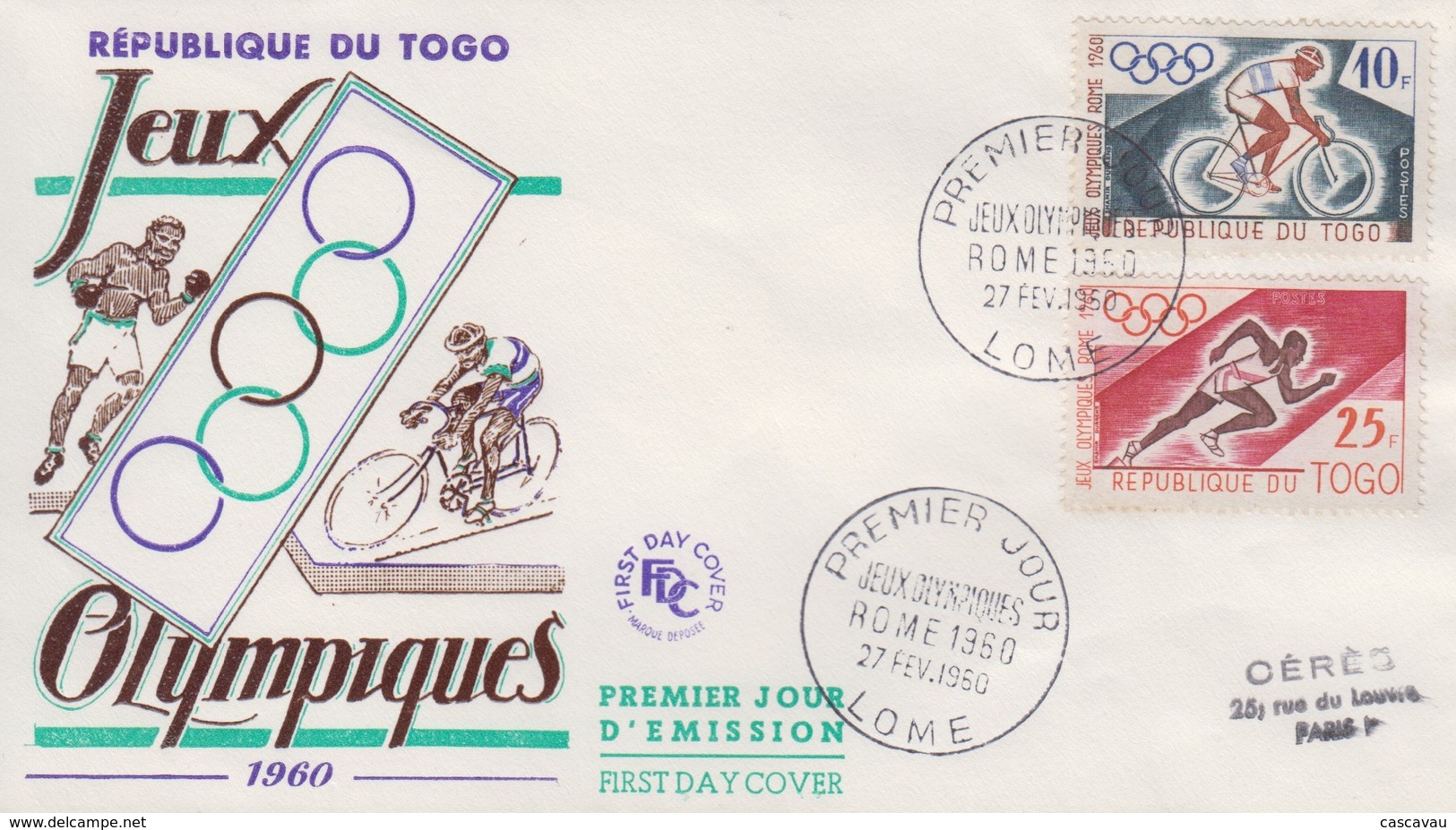Enveloppe  FDC  1er  Jour   TOGO   Jeux  Olympiques   ROME   1960 - Sommer 1960: Rom