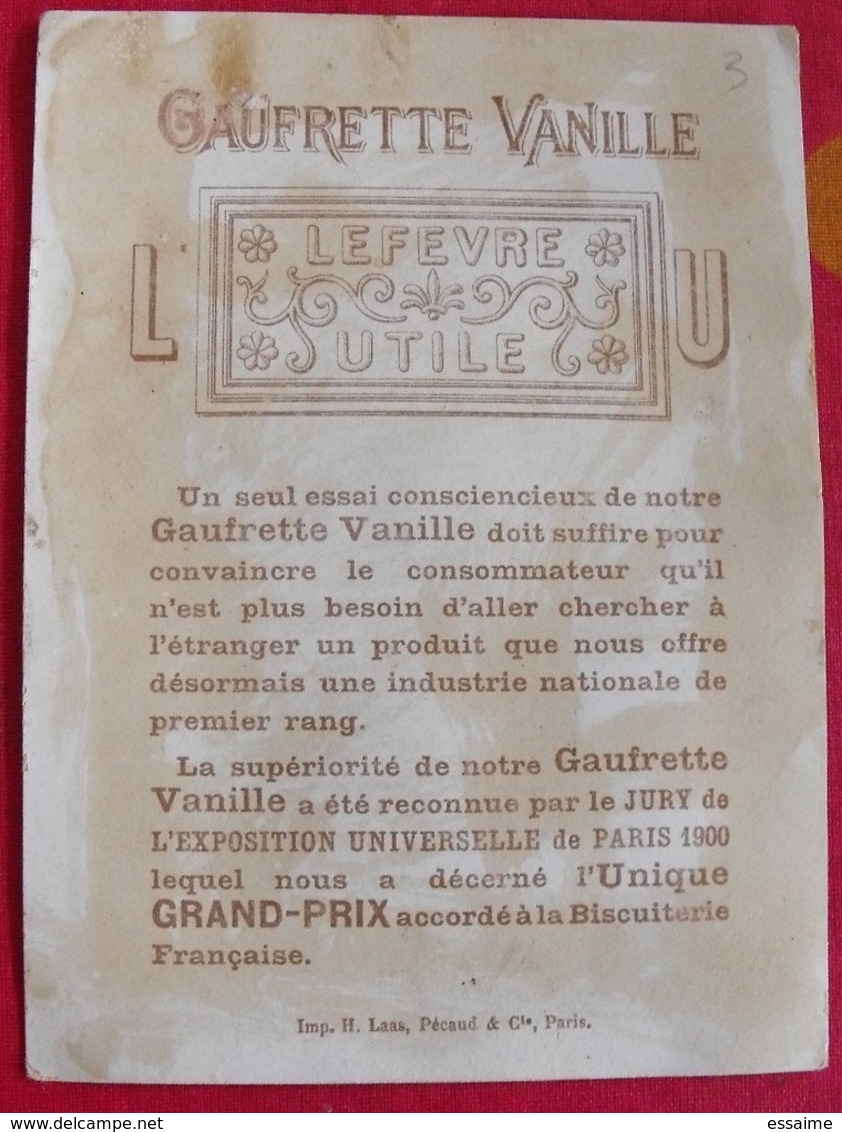 Chromo Petit-beurre LU Lefèvre-Utile. Chromo Image. Vers 1880-1890. Arum Fillette Fleur - Lu