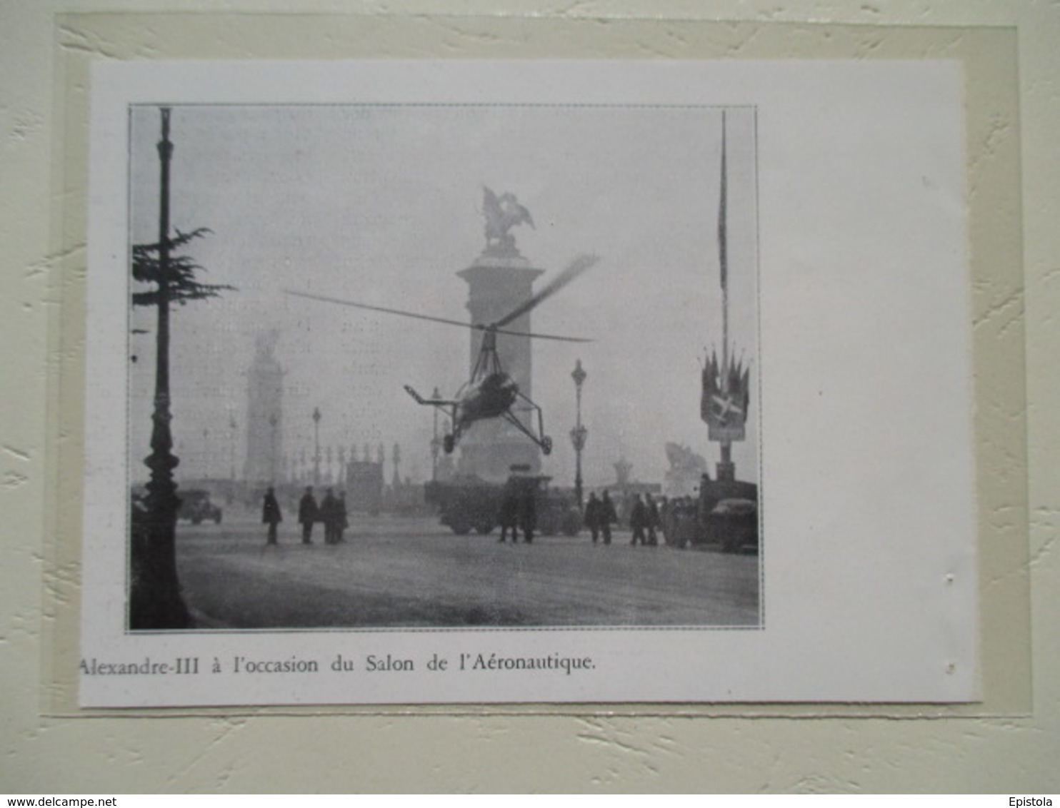 Pont Alexandre III Paris  - Démonstration Helicoptère Autogyre  - Coupure De Presse De 1934 - Helicopters