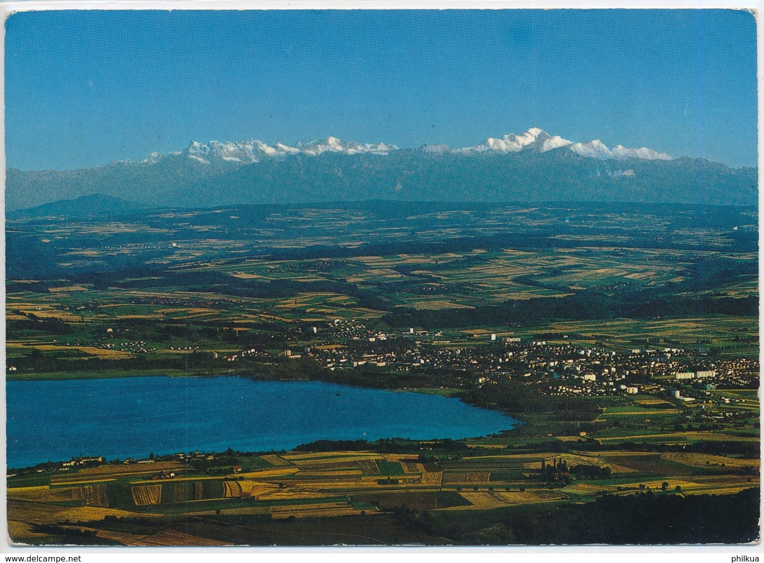 Yverdon - Le Lac Du Neuchâtel Les Dents Du Midi Et Le Mont Blanc Vus De Mauborget - Mauborget