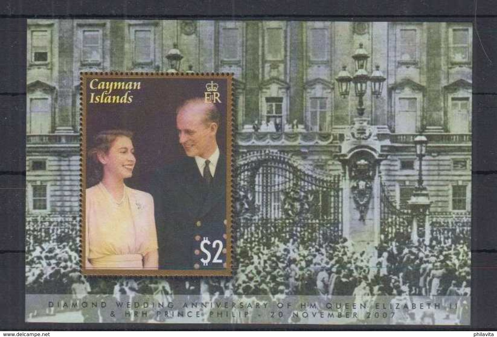 2007 Cayman Islands  Diamond Wedding Anniversary Of HM Queen Elizabeth II And HRM Prince Philip MS MNH** Mi B 48 Joint - Kaaiman Eilanden