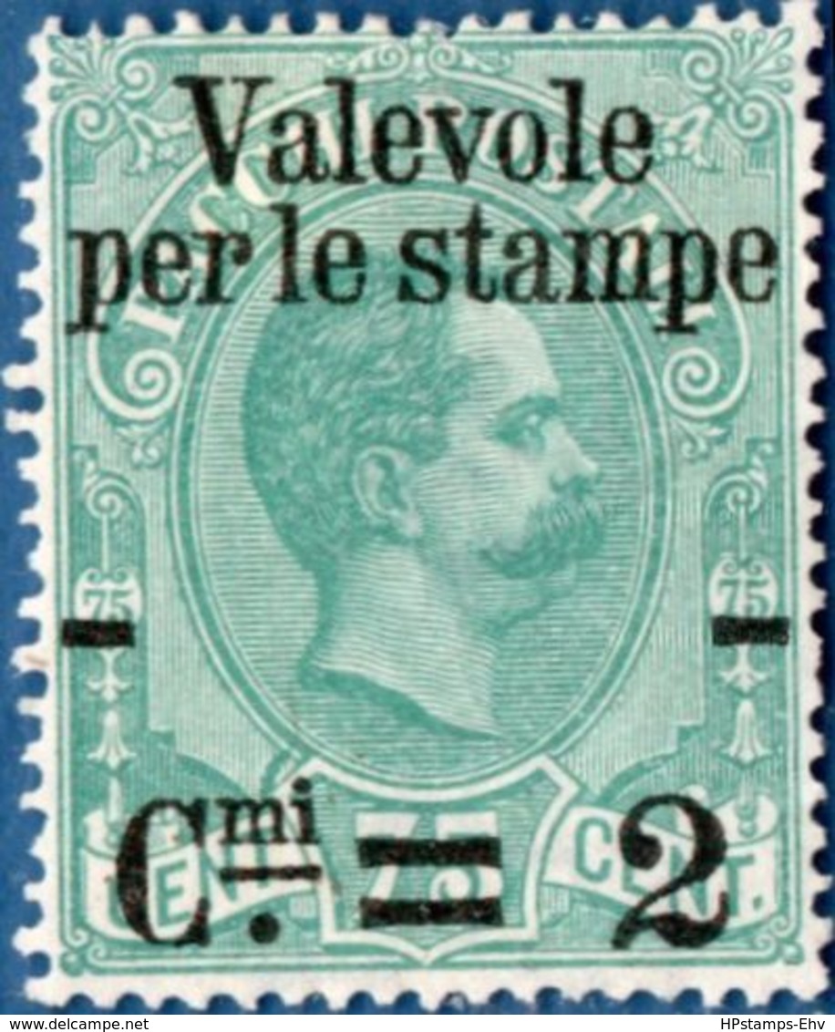 Italy Kingdom 1890, 2c Overprint On 75c 1 Value Unused No Gum  - 2004.0621 - Gebraucht