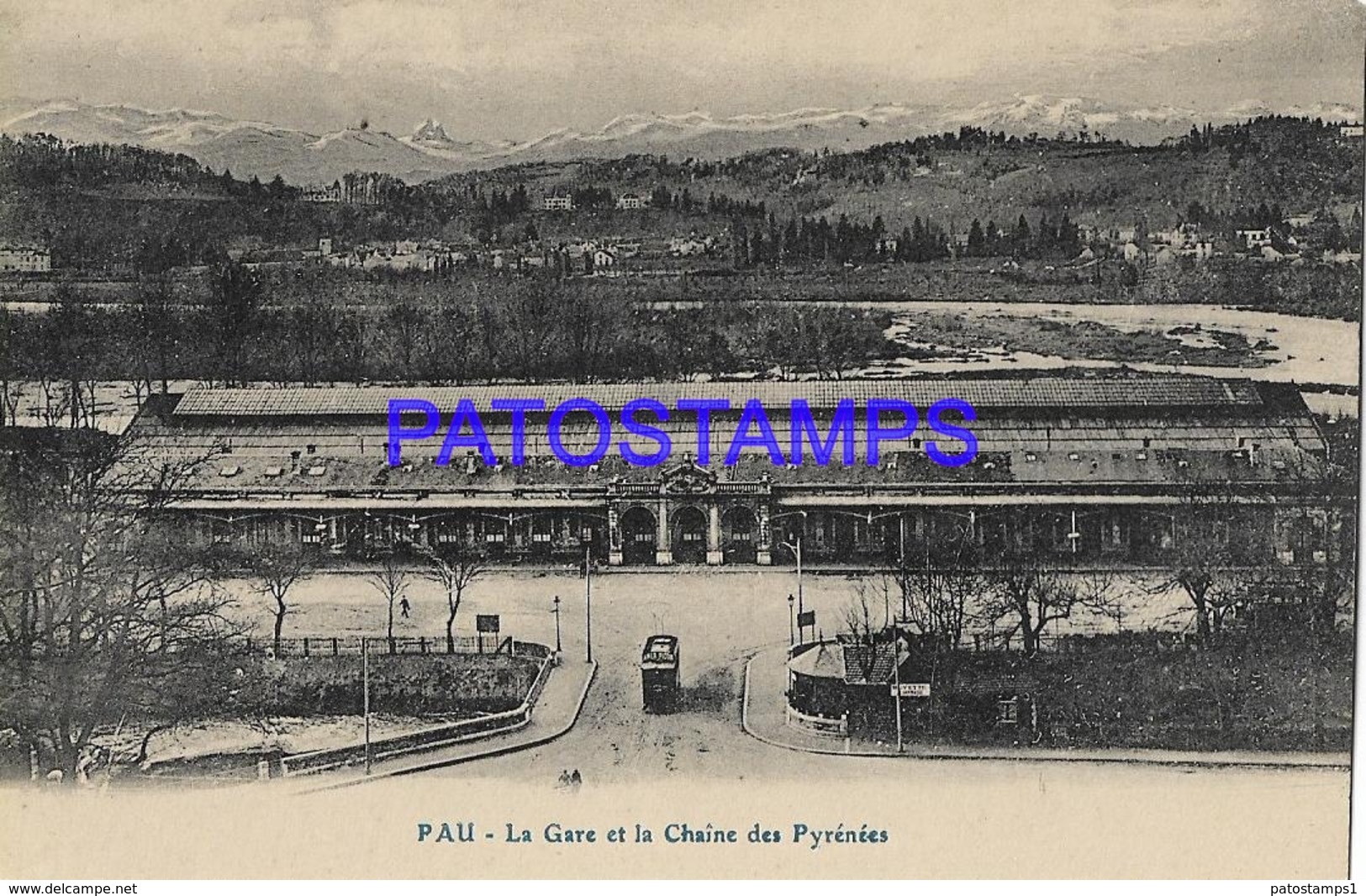 131966 FRANCE PAU STATION TRAIN PYRENEES CHAIN & TRAMWAY POSTAL POSTCARD - Pau