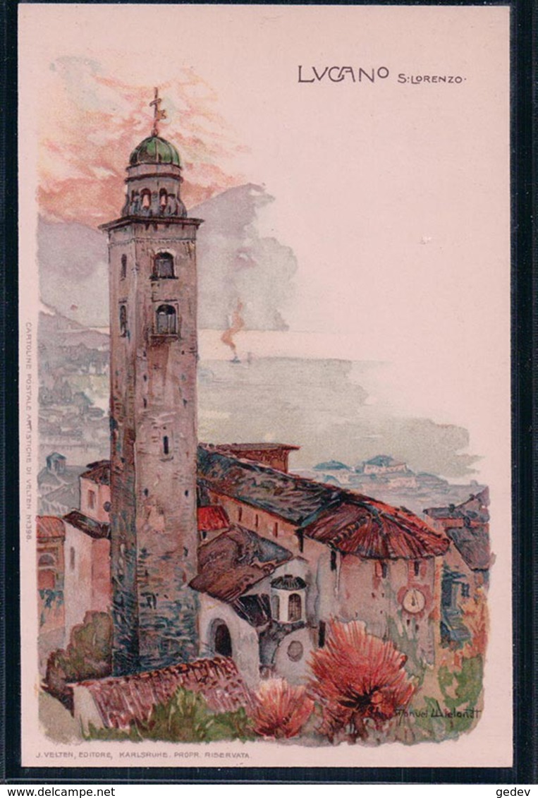 Manuel Wielandt Illustrateur, Lugano San Lorenzo TI, Litho (398) - Wielandt, Manuel