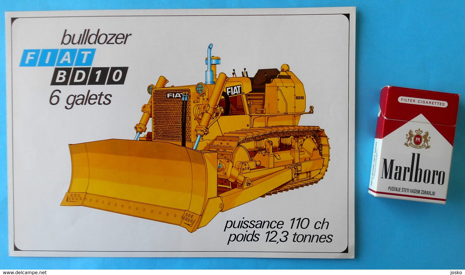 FIAT BD10 Bulldozer - Original Vintage Sales Brochure * French Issue * Large Size * Tractor Tracteur Traktor Trattore RR - Traktoren