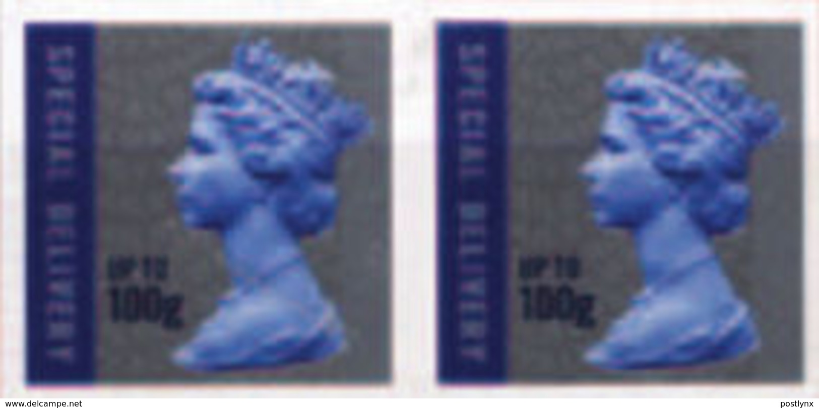 GREAT BRITAIN 2010 Machine 2010 Special Delivery 100g IMPERF.PAIR - Imperforated
