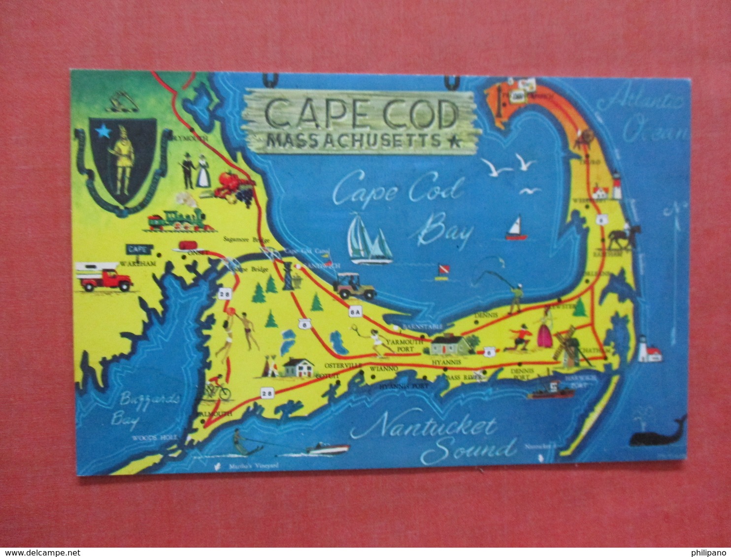 Map Of   Cape Cod Massachusetts   Ref 3971 - Cape Cod