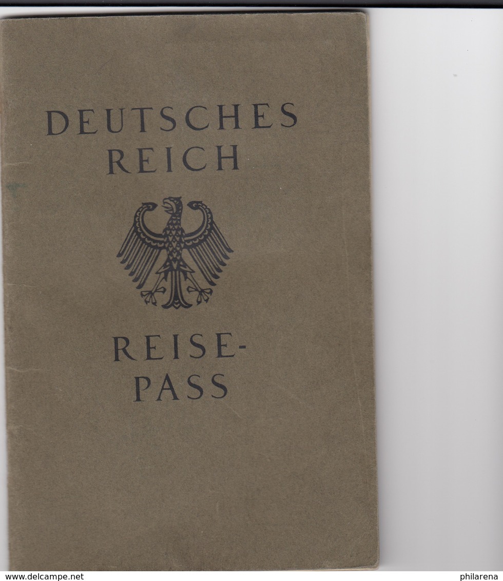 Deutsches Reich, Reisepaß, Sehr Viele Reisen: Schweiz, Spanien, Italien, England 1933-37 - Altri & Non Classificati