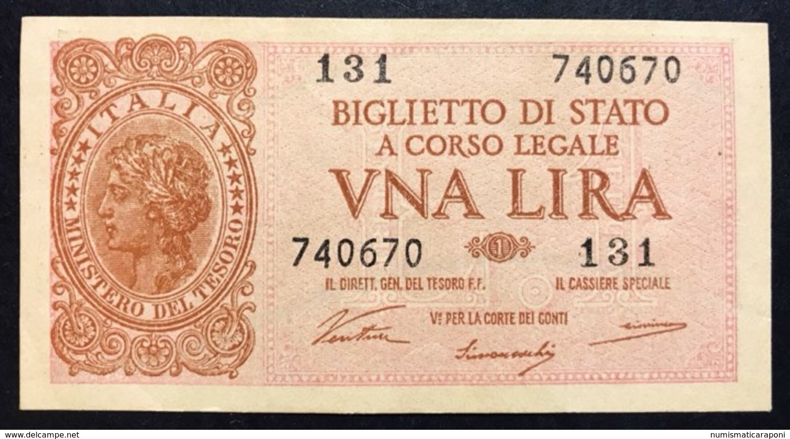 1 LIRA ITALIA LAUREATA 1944 LUOGOTENENZA SPL/SUP LOTTO 950 - Italia – 1 Lira