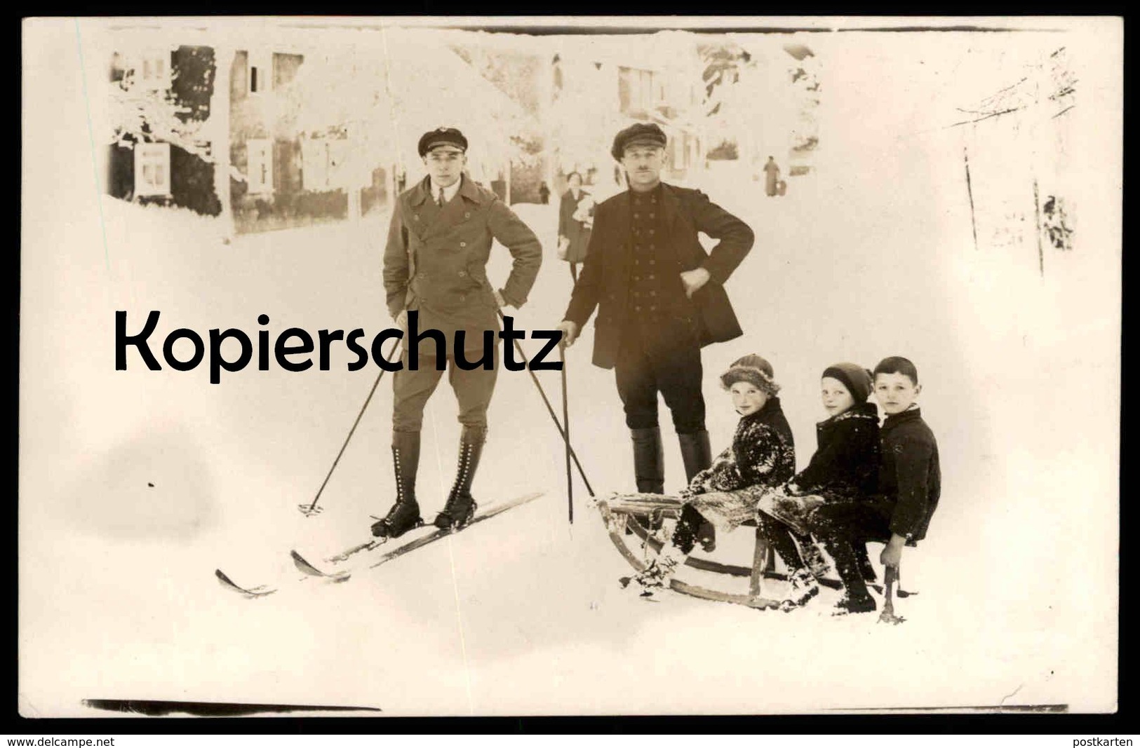ALTE FOTO POSTKARTE HECKENGEREUTH FRAUENWALD ILMENAU WINTER 1927 SKI SCHLITTEN KINDER Schleusingen Luge Sleigh Postcard - Schleusingen