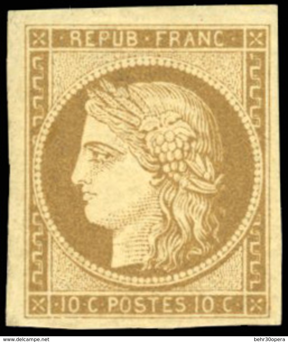 * 10c. Bistre-brun. Grandes Marges. SUP. - 1849-1850 Cérès