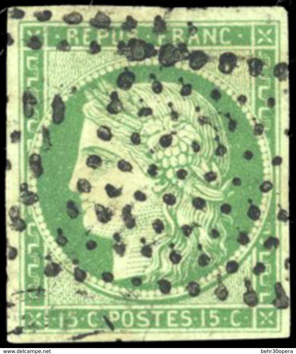 O 15c. Vert. Obl. Petits Points. TB. - 1849-1850 Ceres