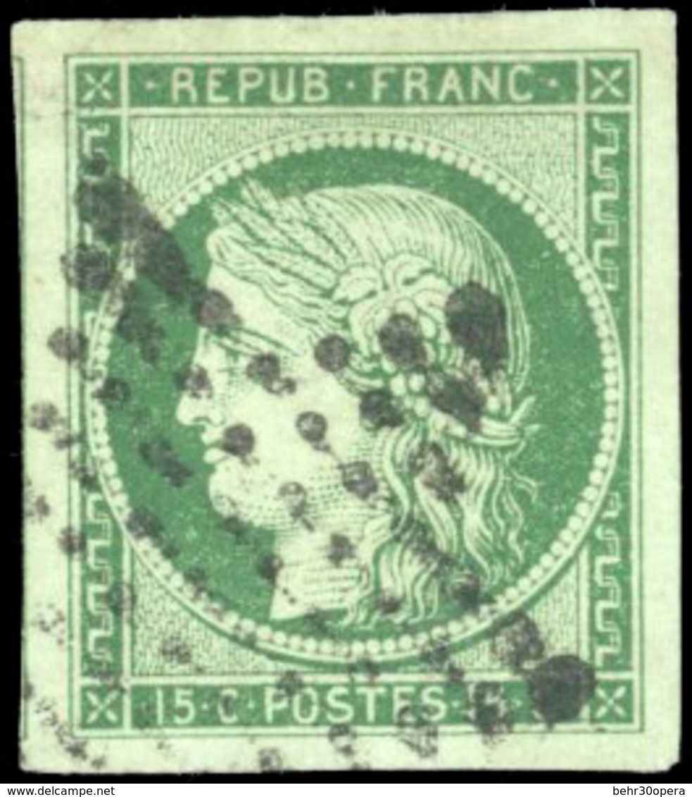 O 15c. Vert Foncé. Grandes Marges. SUP. - 1849-1850 Cérès