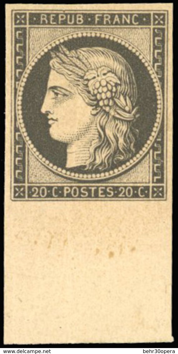 ** 20c. Noir. Réimpression. Bas De Feuille. SUP. - 1849-1850 Ceres