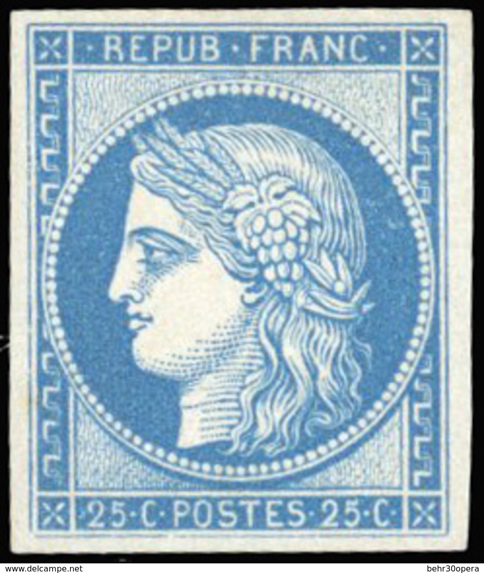 * 25c. Bleu. Réimpression. Belles Marges. TB. - 1849-1850 Ceres