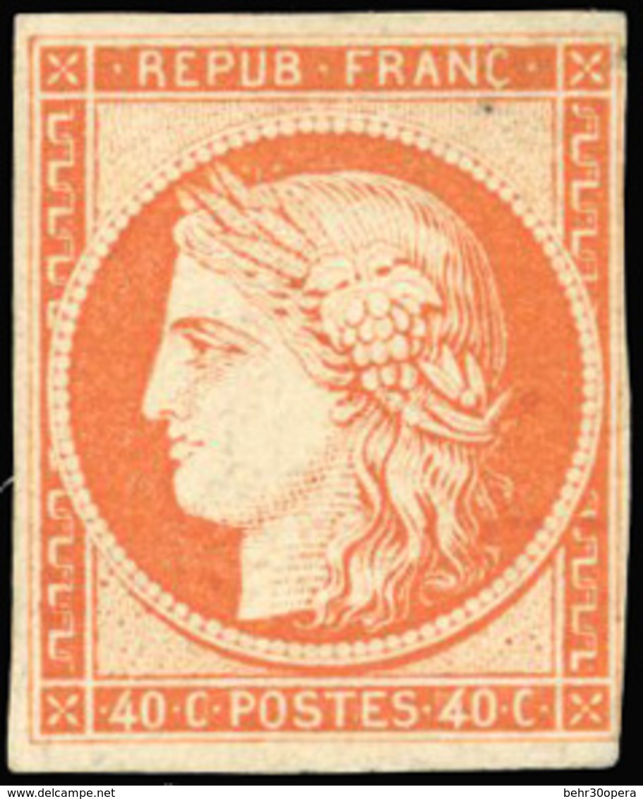 * 40c. Orange. Très Frais, Une Marge Courte. Gomme Blanche. B. - 1849-1850 Cérès