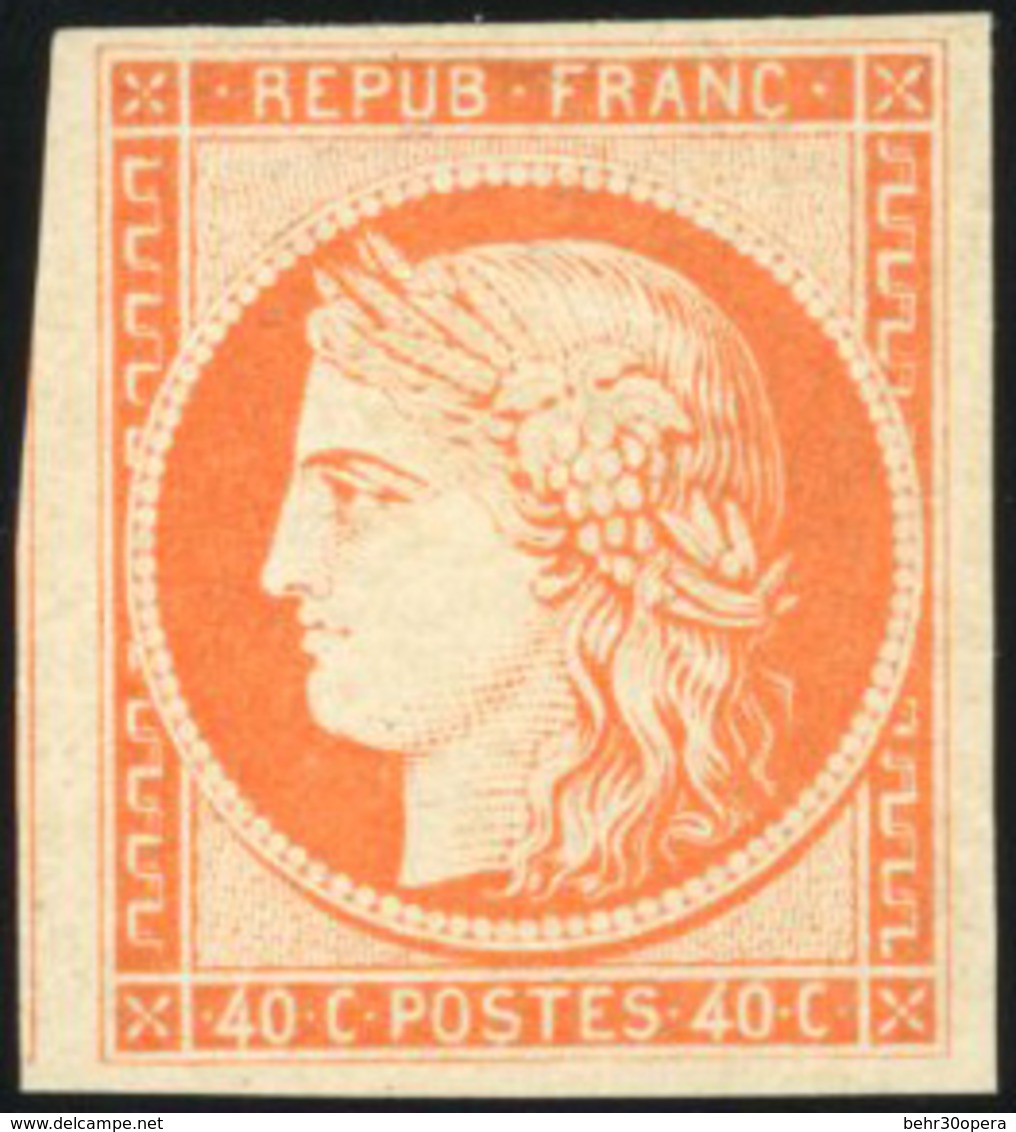 * 40c. Orange Vif. Amorce D'un Voisin. SUP. R. - 1849-1850 Ceres