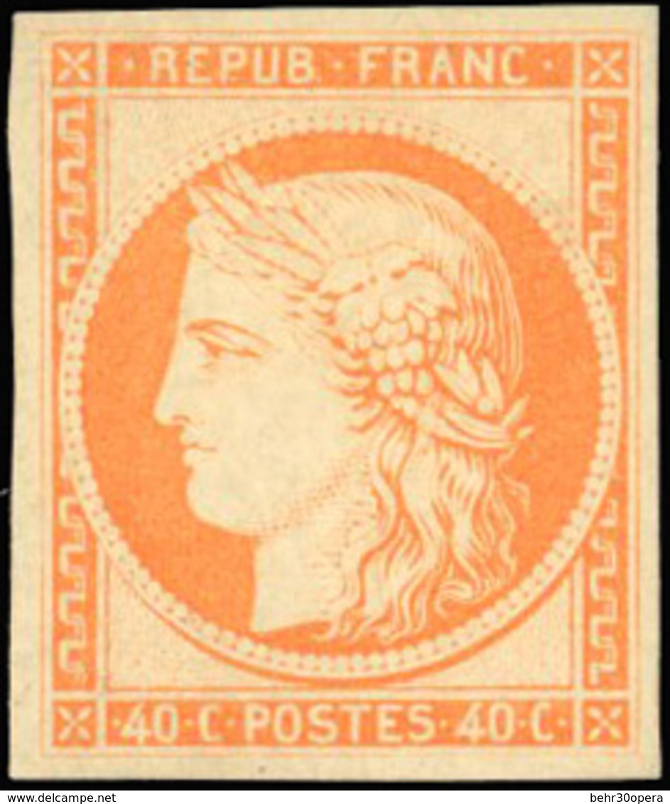 * 40c. Orange. Réimpression. Grandes Marges. SUP. - 1849-1850 Cérès