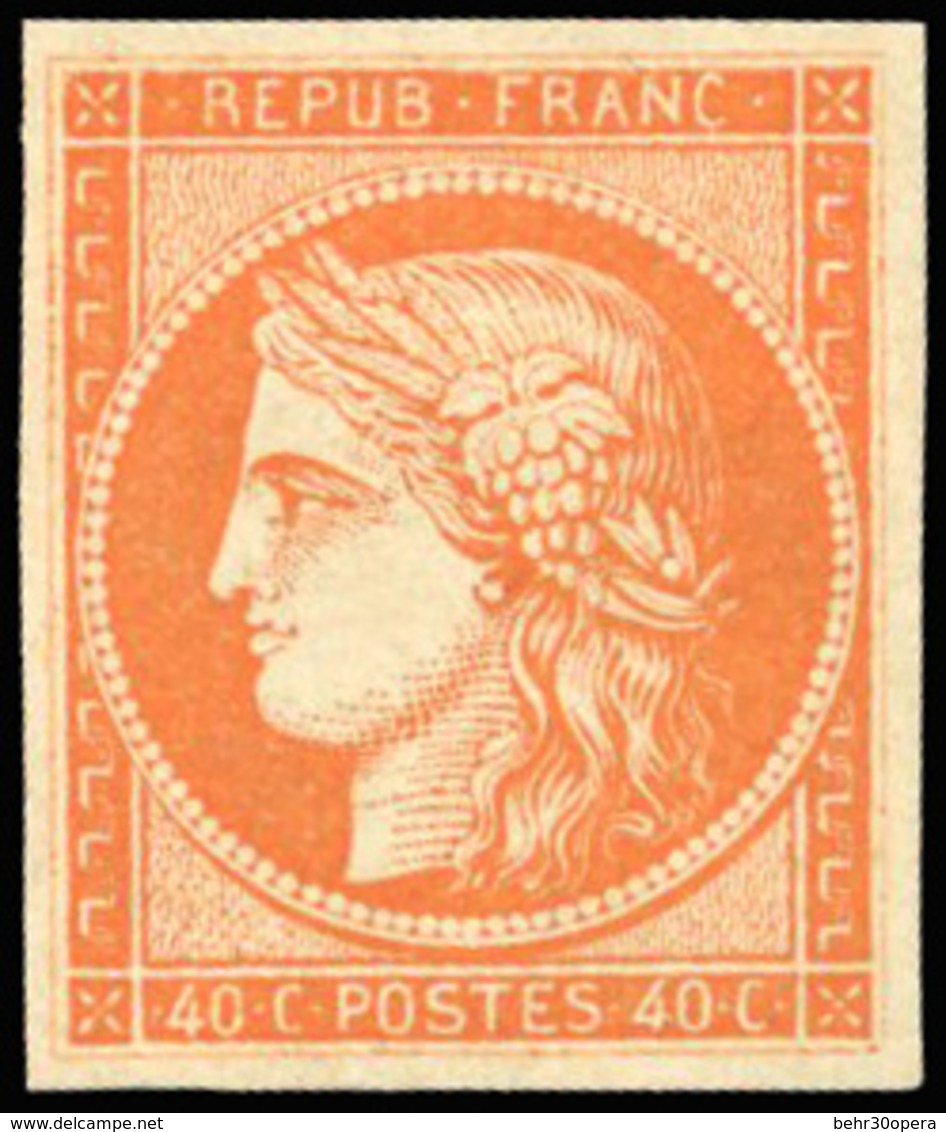 (*) 40c. Orange. Nuance Vive. Belles Marges. SUP. - 1849-1850 Cérès