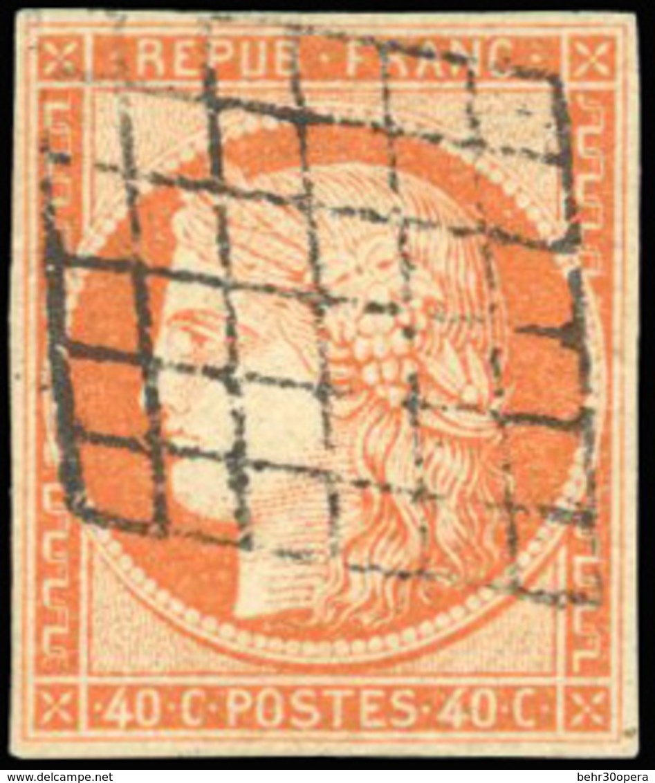 O 40c. Orange. Obl. Grille Légère. TB. - 1849-1850 Ceres