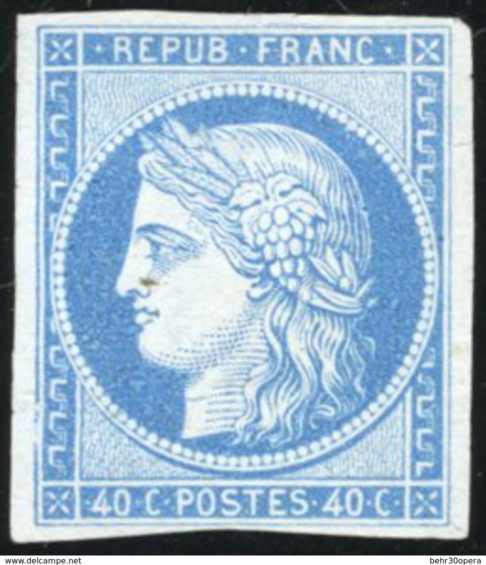 (*) 40c. Bleu. Non émis. TB. RRR. - 1849-1850 Cérès