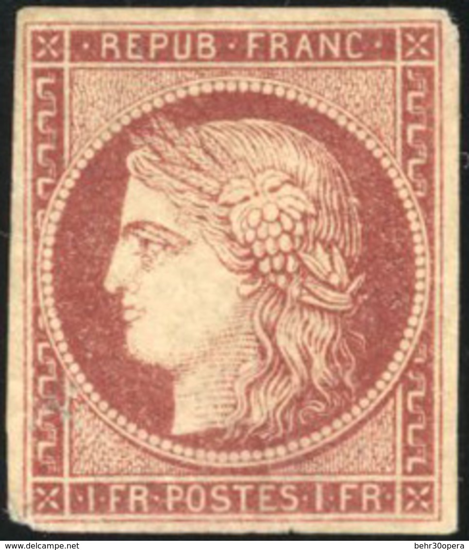 * 1F. Carmin. Défauts. Coin Inférieur Gauche Au Filet Sinon Très Frais. - 1849-1850 Ceres