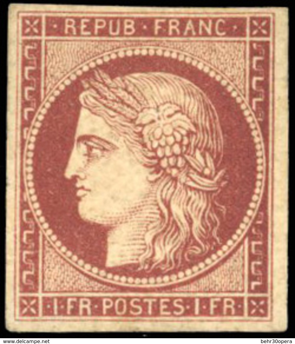 * 1F. Carmin Foncé. Belle Nuance. TB. - 1849-1850 Cérès