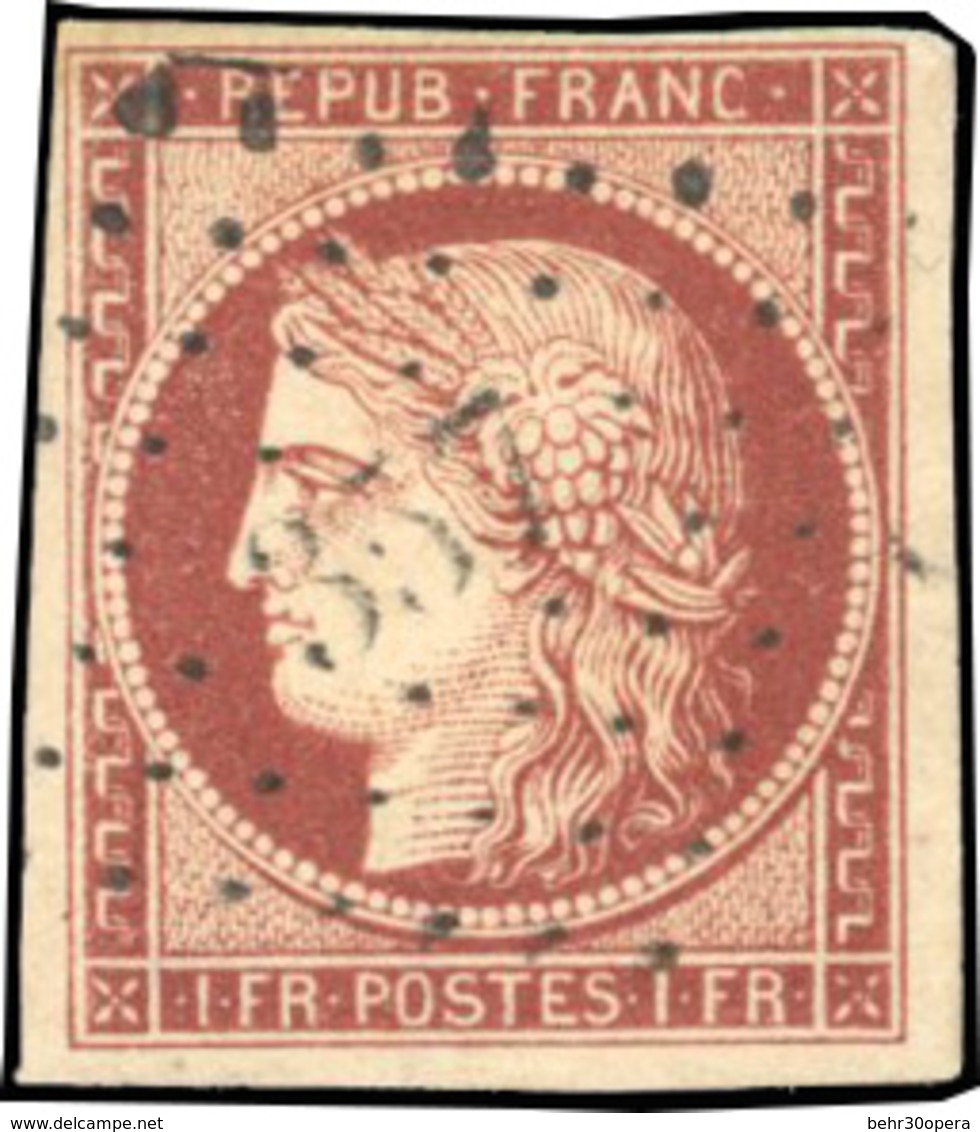 O 1F. Carmin. Obl. Légère. SUP. - 1849-1850 Cérès