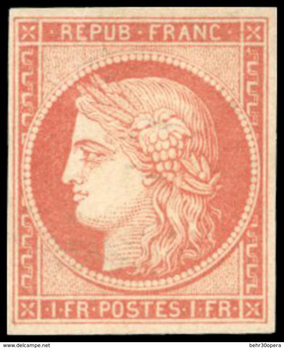 (*) 1F. Vervelle. Fraicheur Exceptionnelle. Infime Pelurage. Pièce De Grande Qualité. SUP. RRR. - 1849-1850 Cérès