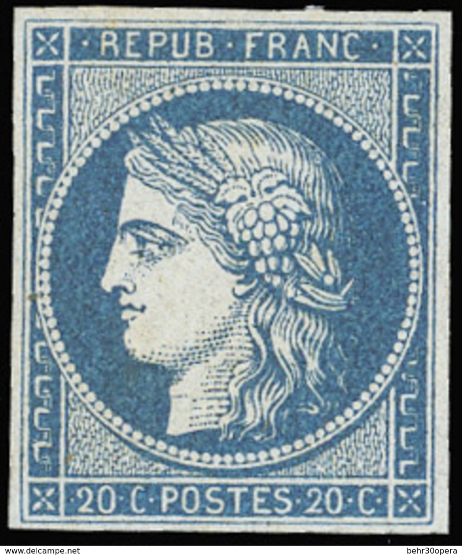 * 20c. Bleu Foncé, Dit Marquelet. Non émis. Grande Fraîcheur Postale. SUP. - 1849-1850 Ceres