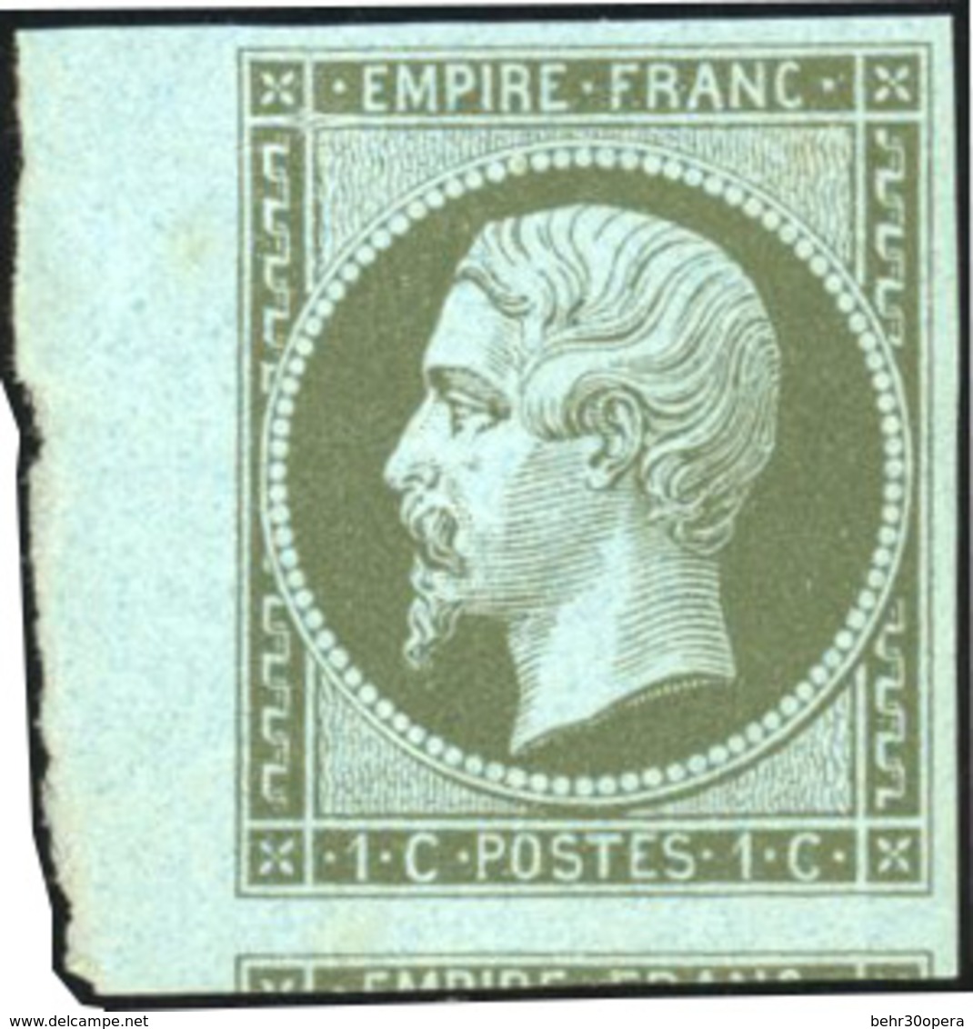 ** 1c. Olive. Pli De Gomme. BdeF. Amorce D'un Voisin. B. - 1853-1860 Napoléon III.