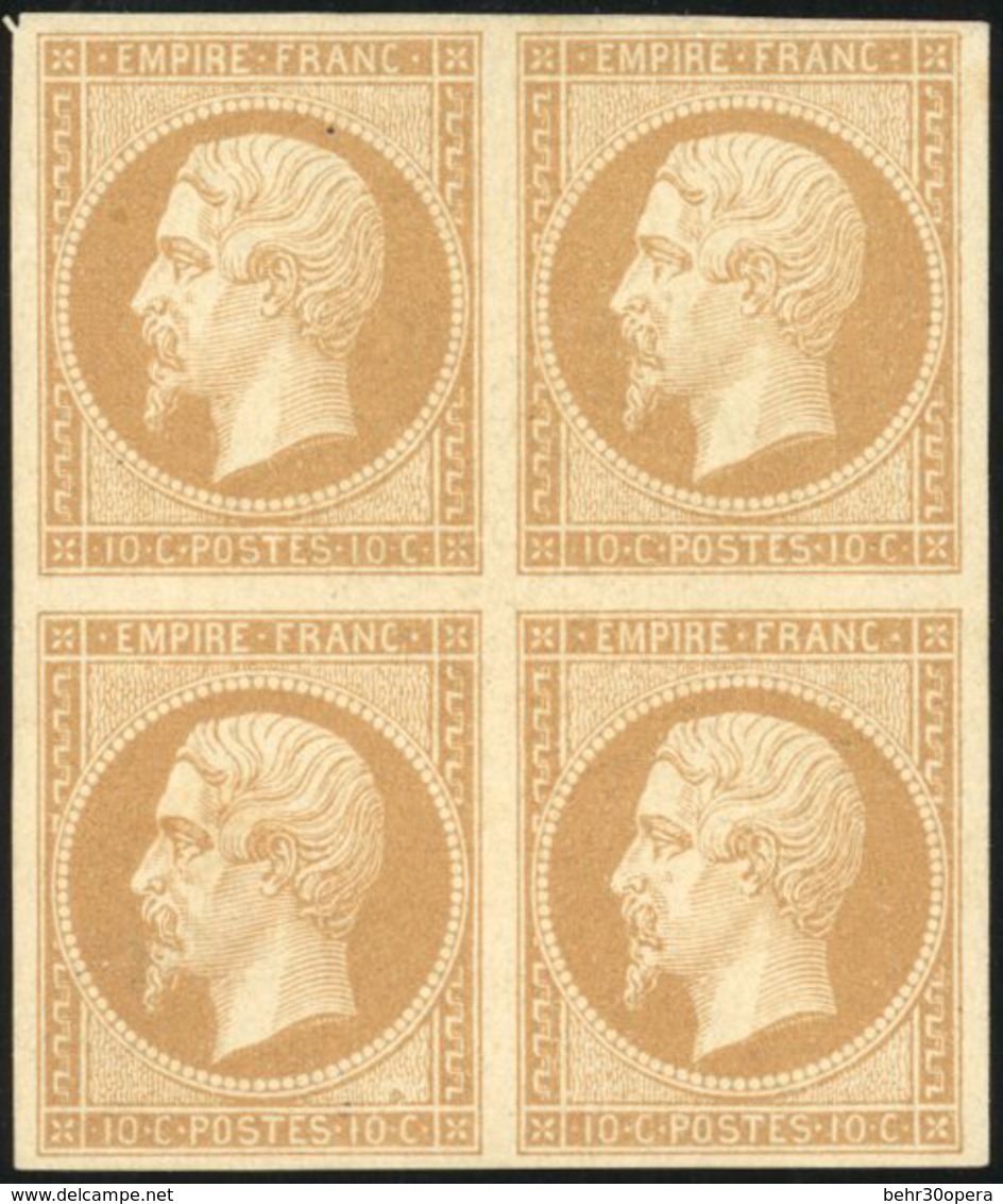 (*) 10c. Brun Clair. Type II. Bloc De 4. TB. - 1853-1860 Napoléon III.