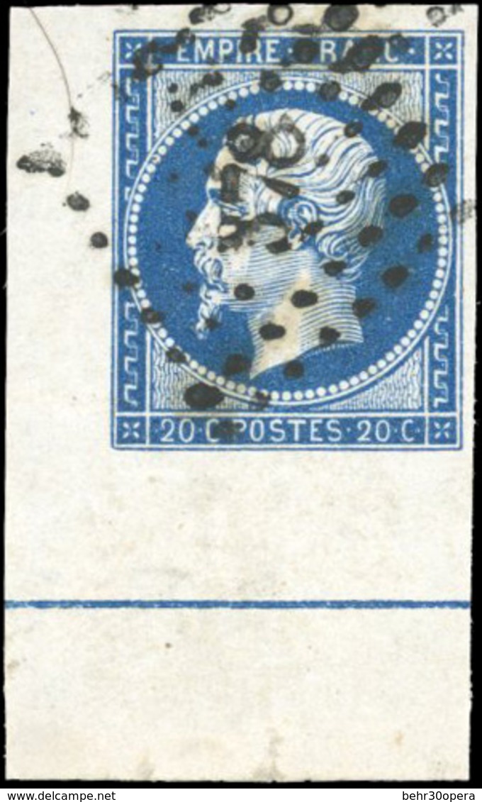 O 20c. Bleu. CdeF Avec Filet D'encadrement. SUP. - 1853-1860 Napoléon III.