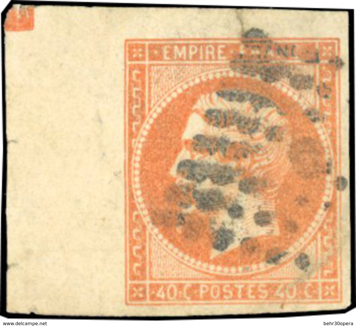 O 40c. Orange. CdeF. Avec Carré De Repère. B. RR. - 1853-1860 Napoleon III