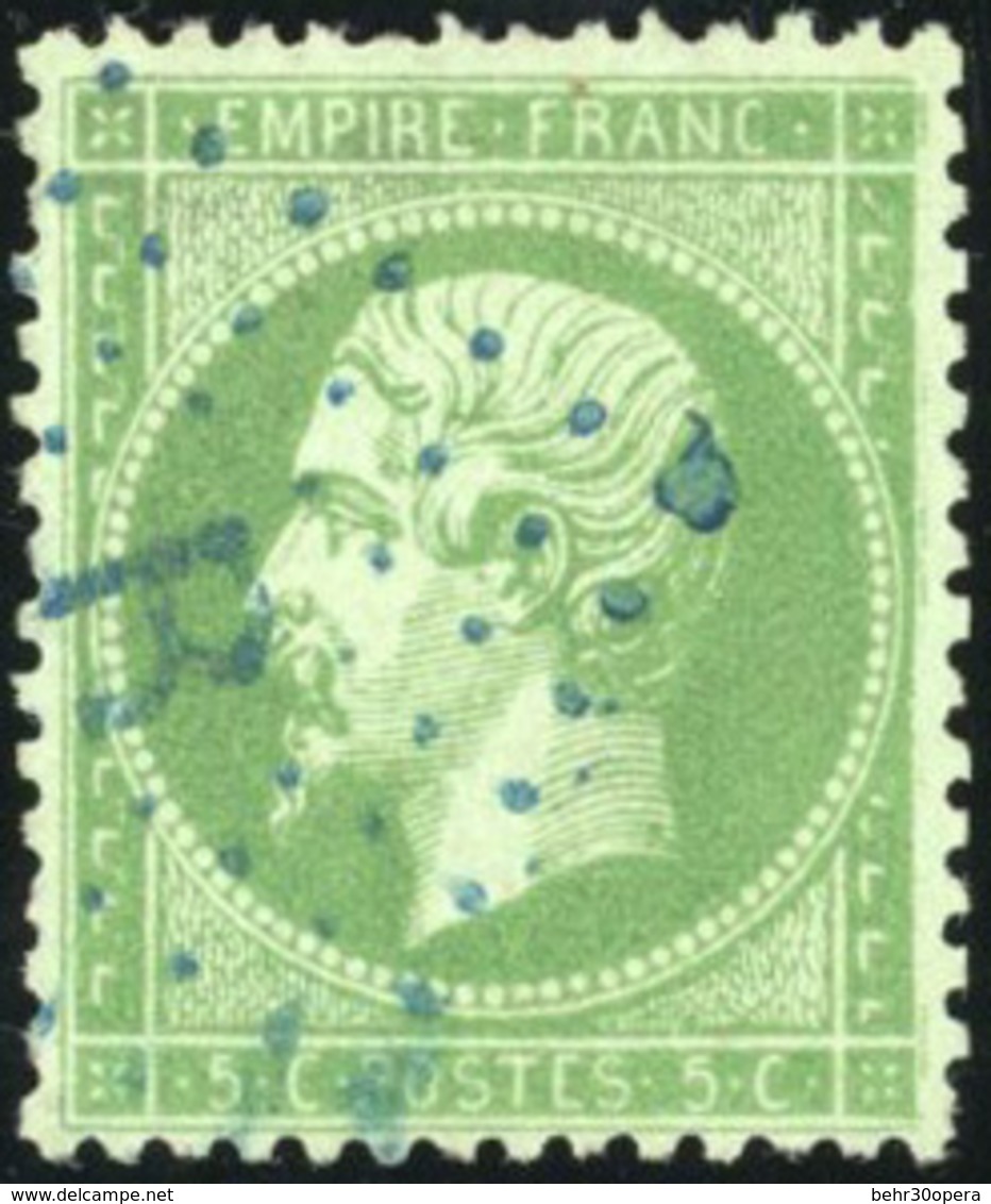 O 5c. Vert. Obl. ''R'' En Bleu. TB. - 1862 Napoléon III.