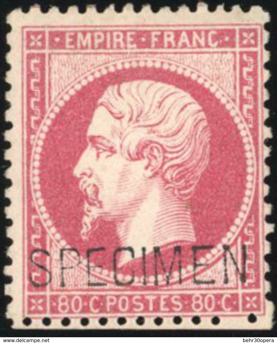 * 80c. Rose. Surcharge ''SPECIMEN''. Pli. Légèrement Décentré. B. - 1862 Napoléon III.