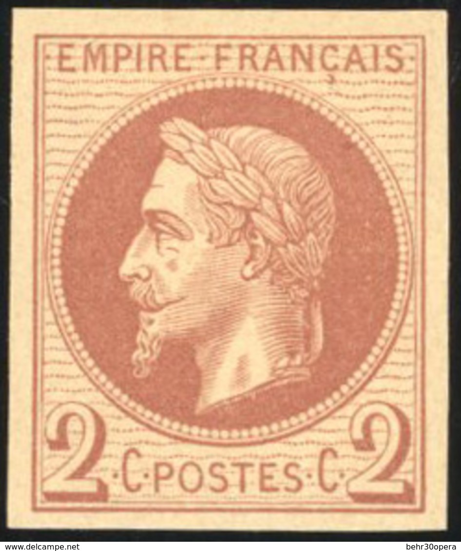 * 2c. Rouge-brun. Type I. Impression Rothschild. ND. TB. - 1863-1870 Napoleon III Gelauwerd