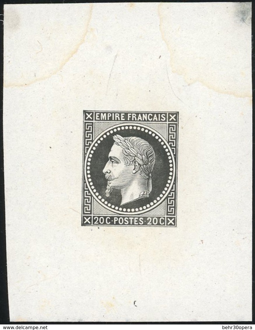 (*) 20c. épreuve Noir S/papier Normal. TB. - 1863-1870 Napoléon III. Laure